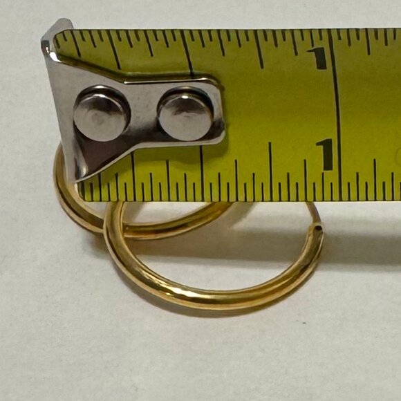 6 Assorted Gold Tone Hoop Pierced Earrings - Picture 2 of 9